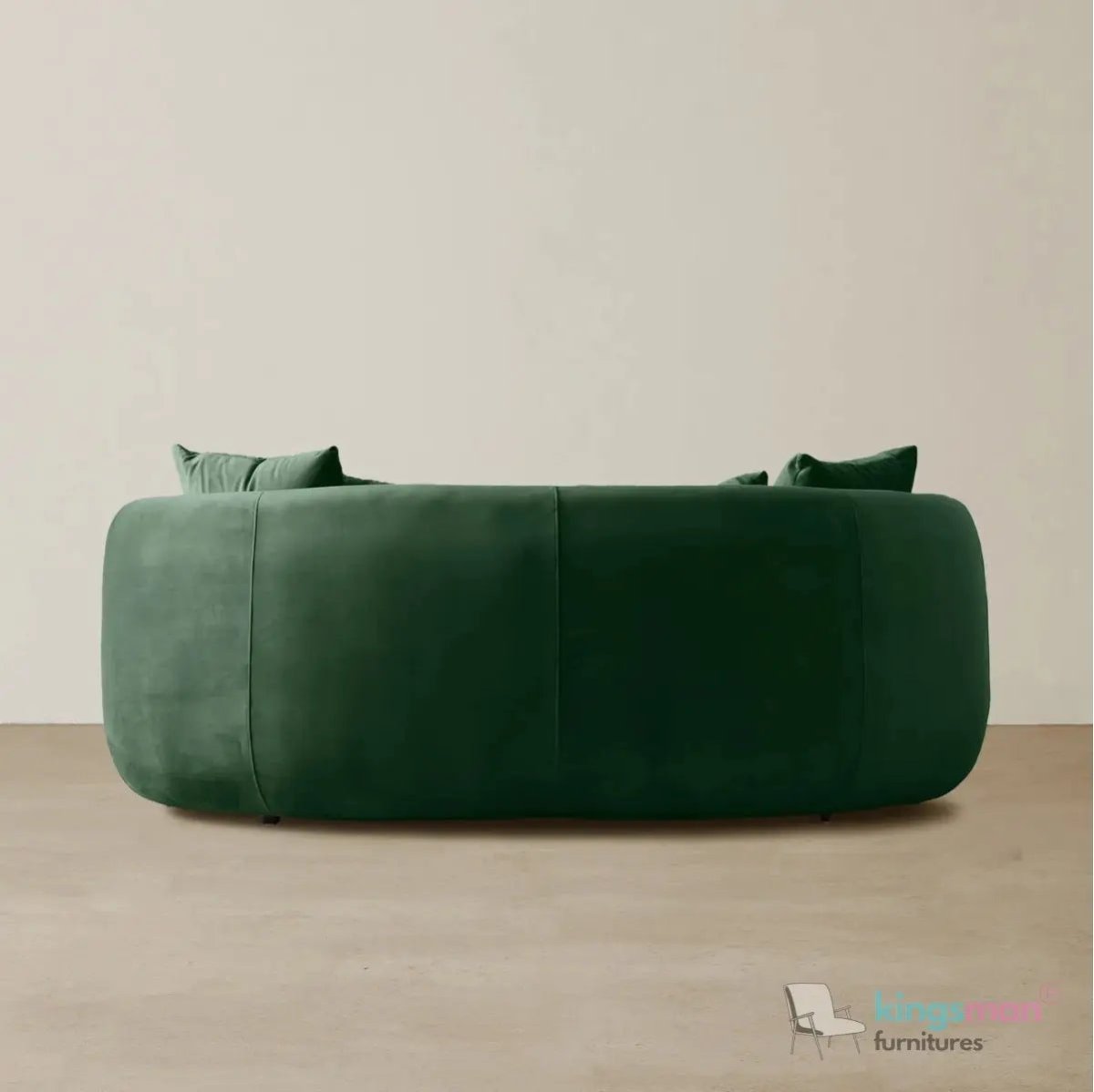 Everbe Cream Boucle Curve 2 Seater Sofa - Luxurious Comfort - Kingsman Furnitures