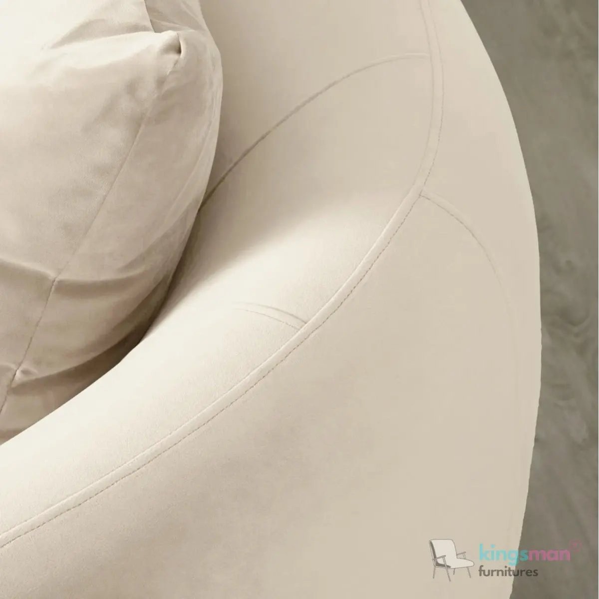 Everbe Cream Boucle Curve 2 Seater Sofa - Luxurious Comfort - Kingsman Furnitures