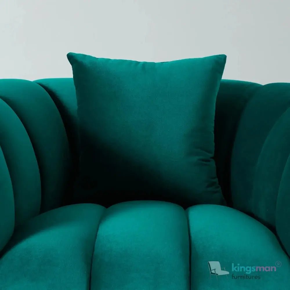 Fransesca Azure Blue Velvet Lounge Chair - Stylish Comfort - Kingsman Furnitures