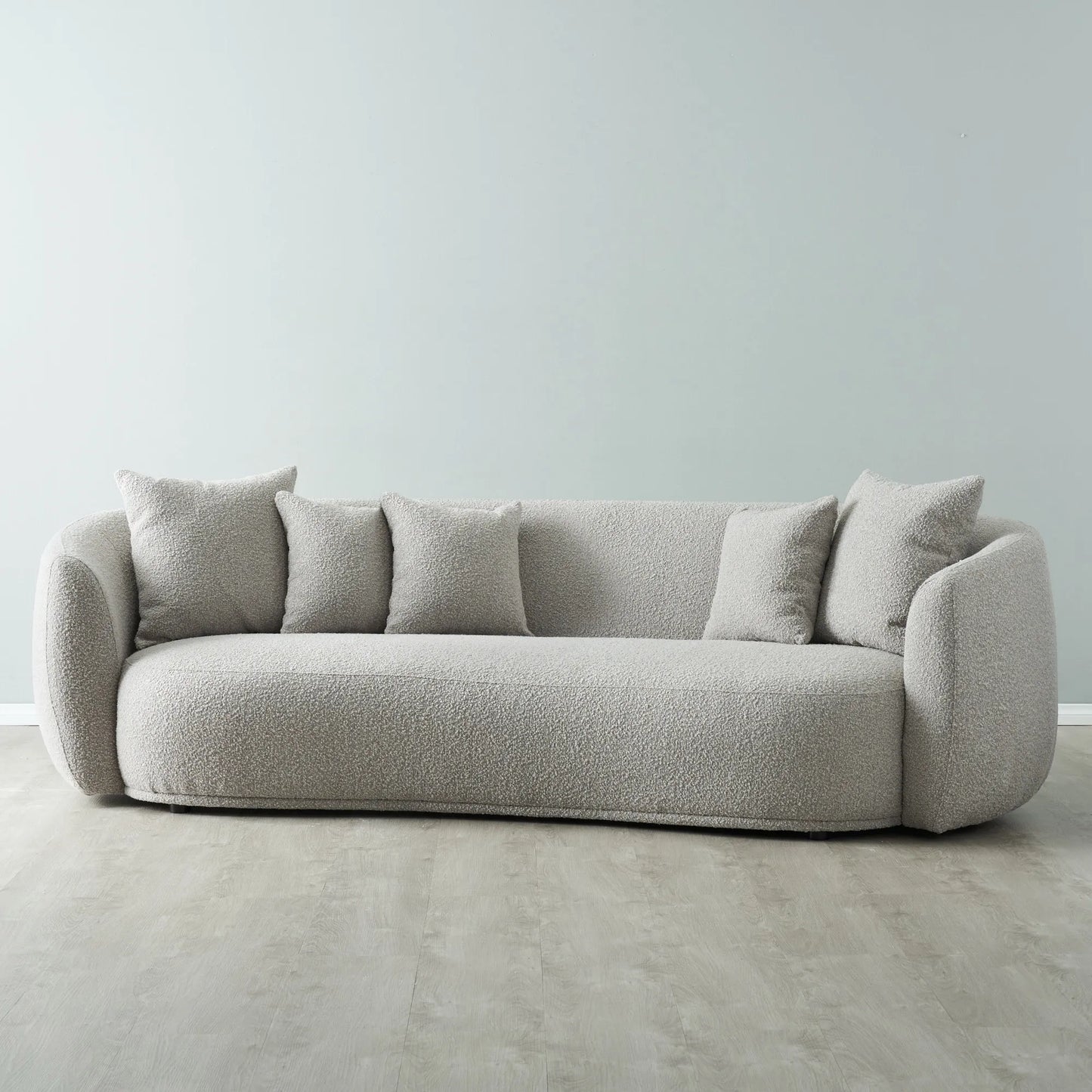 Everbe Sea Grey Boucle 3 Seater Sofa