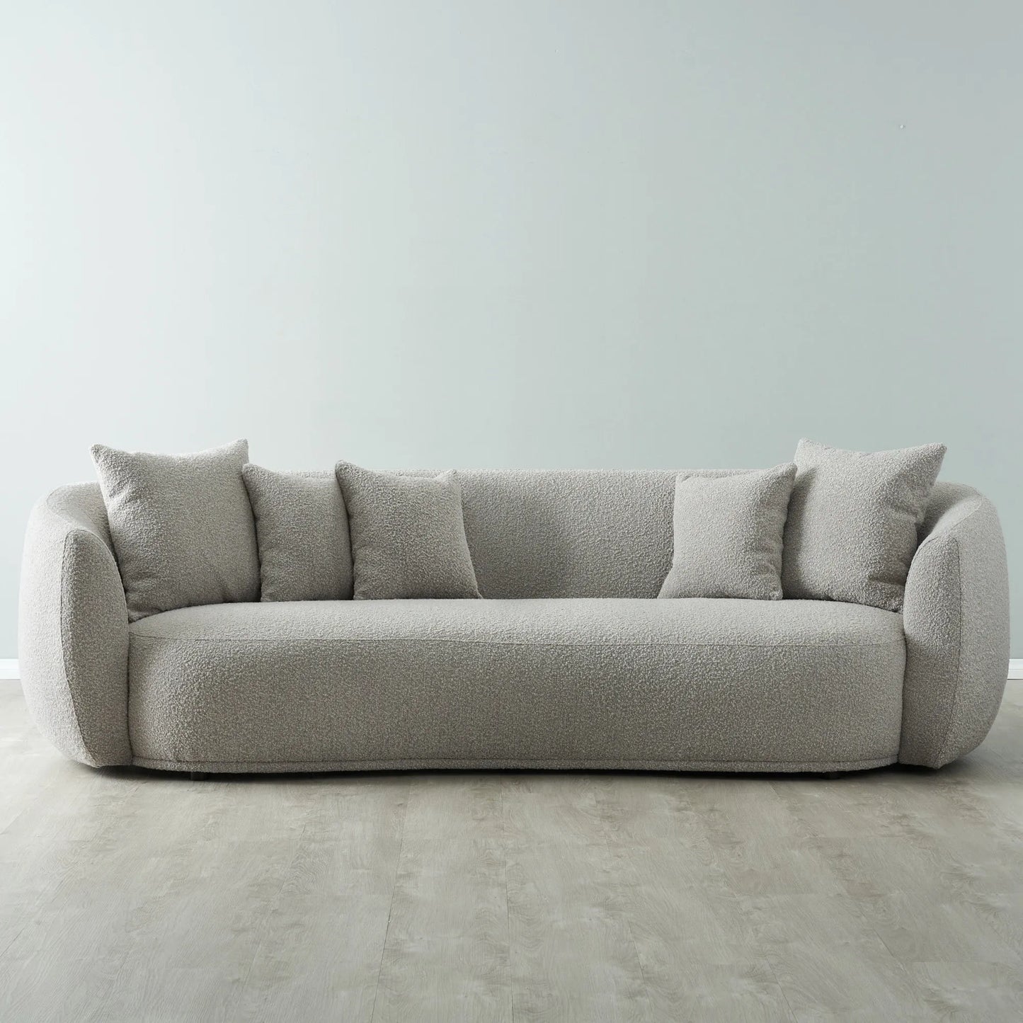 Everbe Sea Grey Boucle 3 Seater Sofa