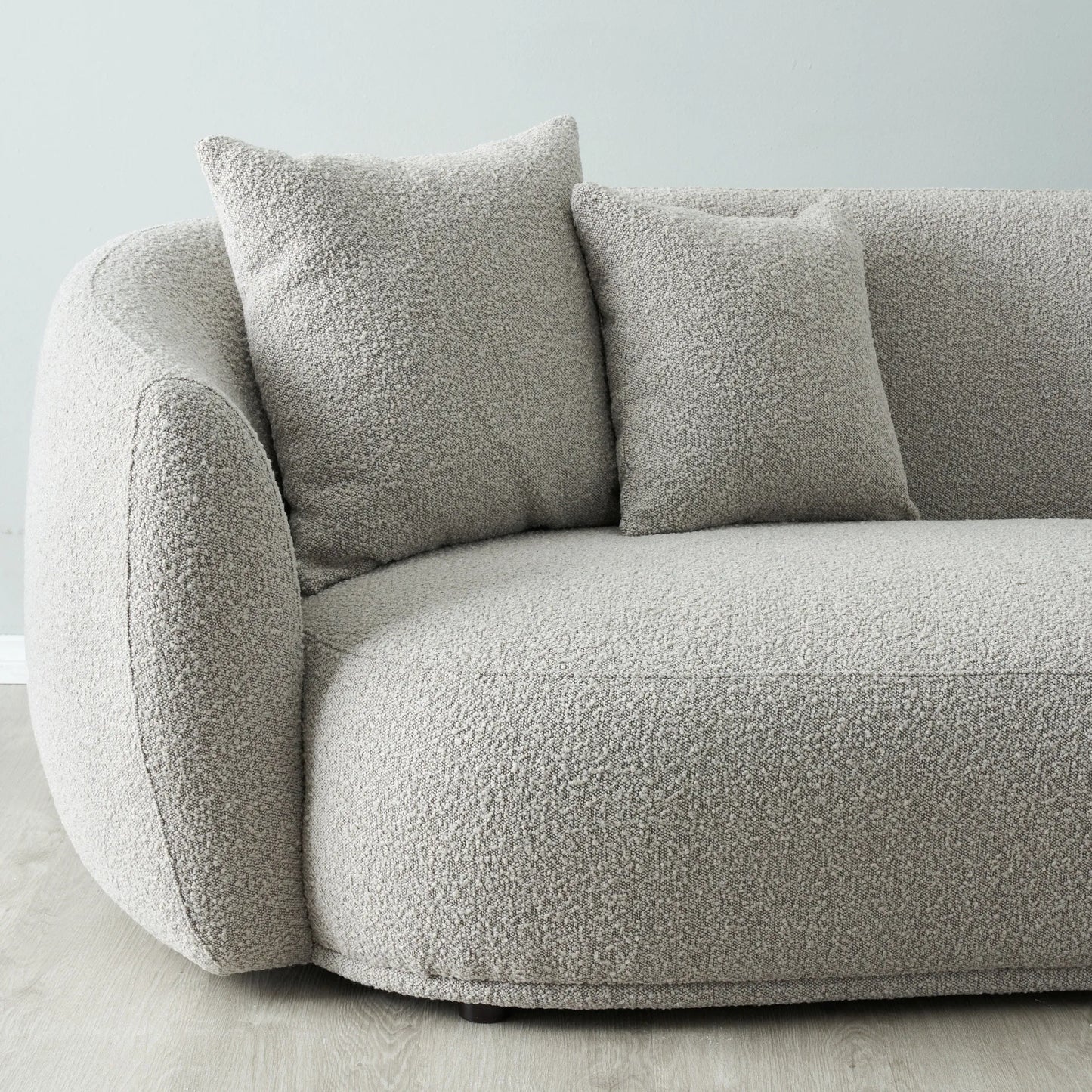 Everbe Sea Grey Boucle 3 Seater Sofa