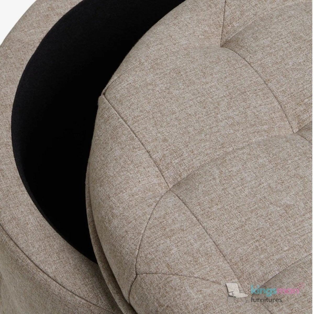 Harfoot Upholstered Storage Footsability - Natural Mink | Button - Tufted Design with Hidden Storage - Kingsman Furnitures
