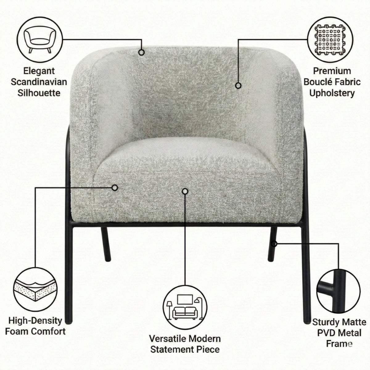 Stylish Jacob Barrel Back Accent Chair