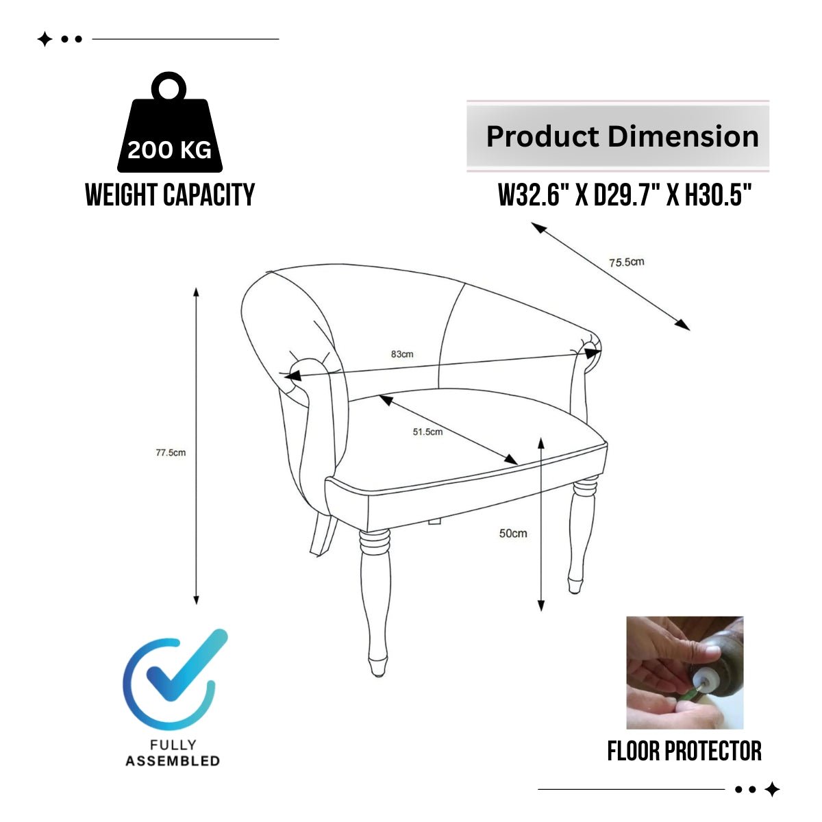 Jiren Accent Chair - Kingsman Furnitures