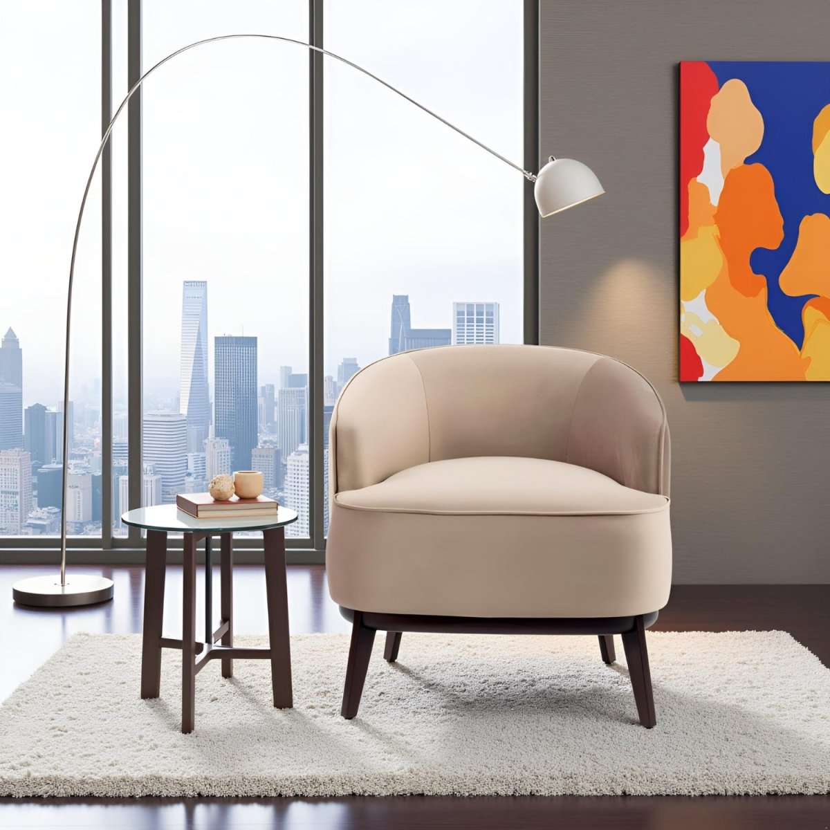 Kate Maple Velvet Armchair - Kingsman Furnitures