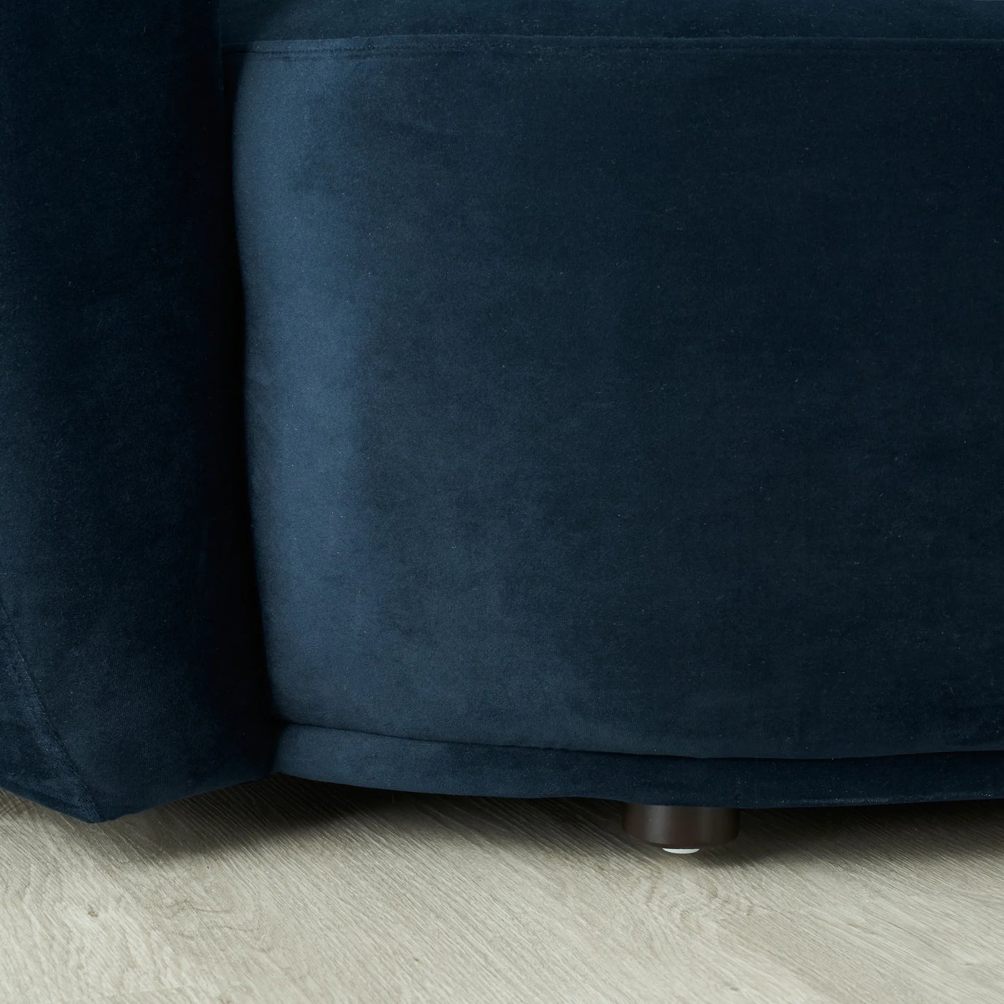 Everbe Midnight Navy Velvet 3 Seater Sofa