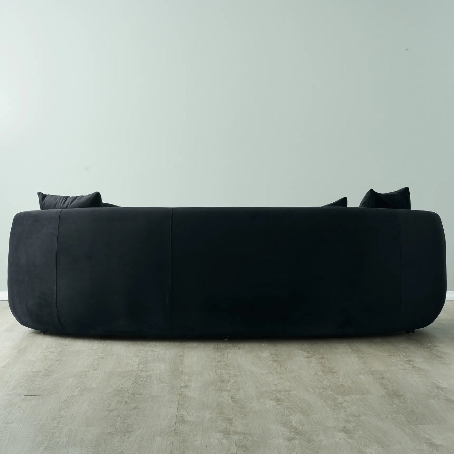 Everbe Onyx Black Velvet 3 Seater Sofa