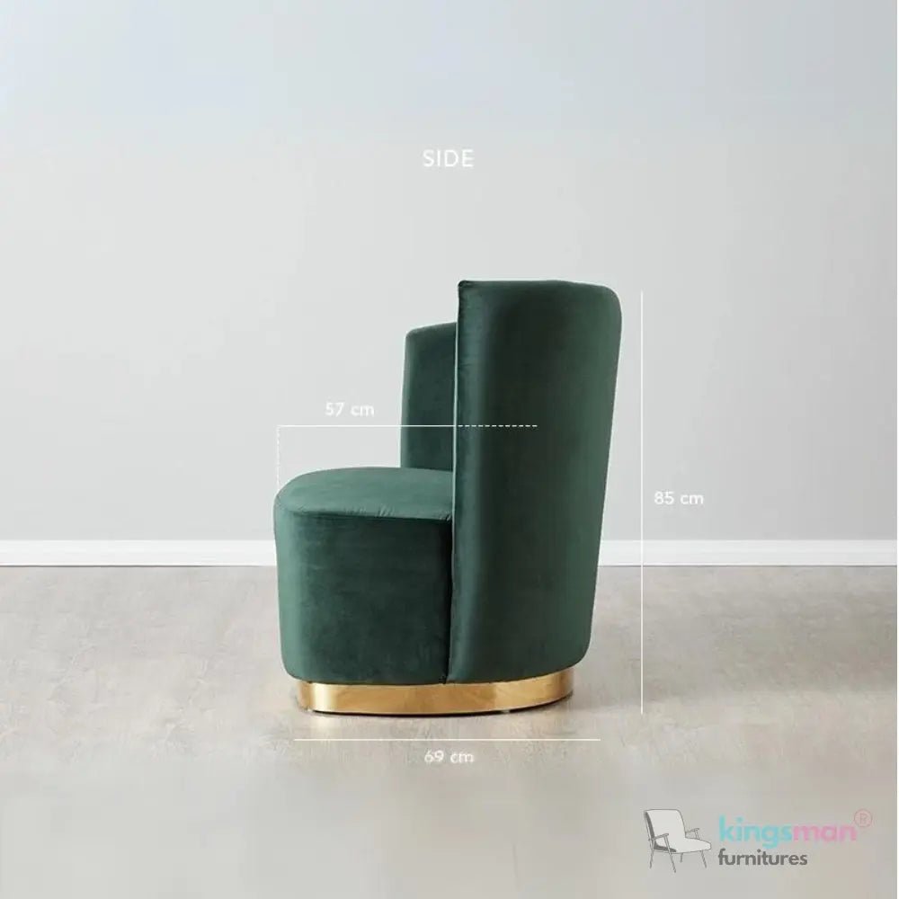 Reina Emerald Green Velvet Accent Chair for Modern Living - Kingsman Furnitures