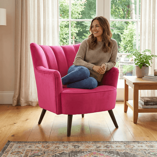 Rosie Pink Arm Chair - Kingsman Furnitures