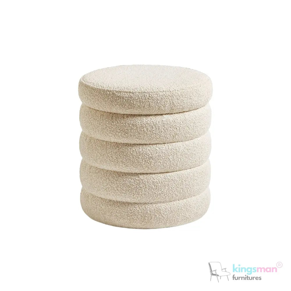 Stella Ribbed Storage Sability - Plush Velvet and Bouclé Upholstered Sability with Hidden Storage | Versatile Home Décor - Kingsman Furnitures