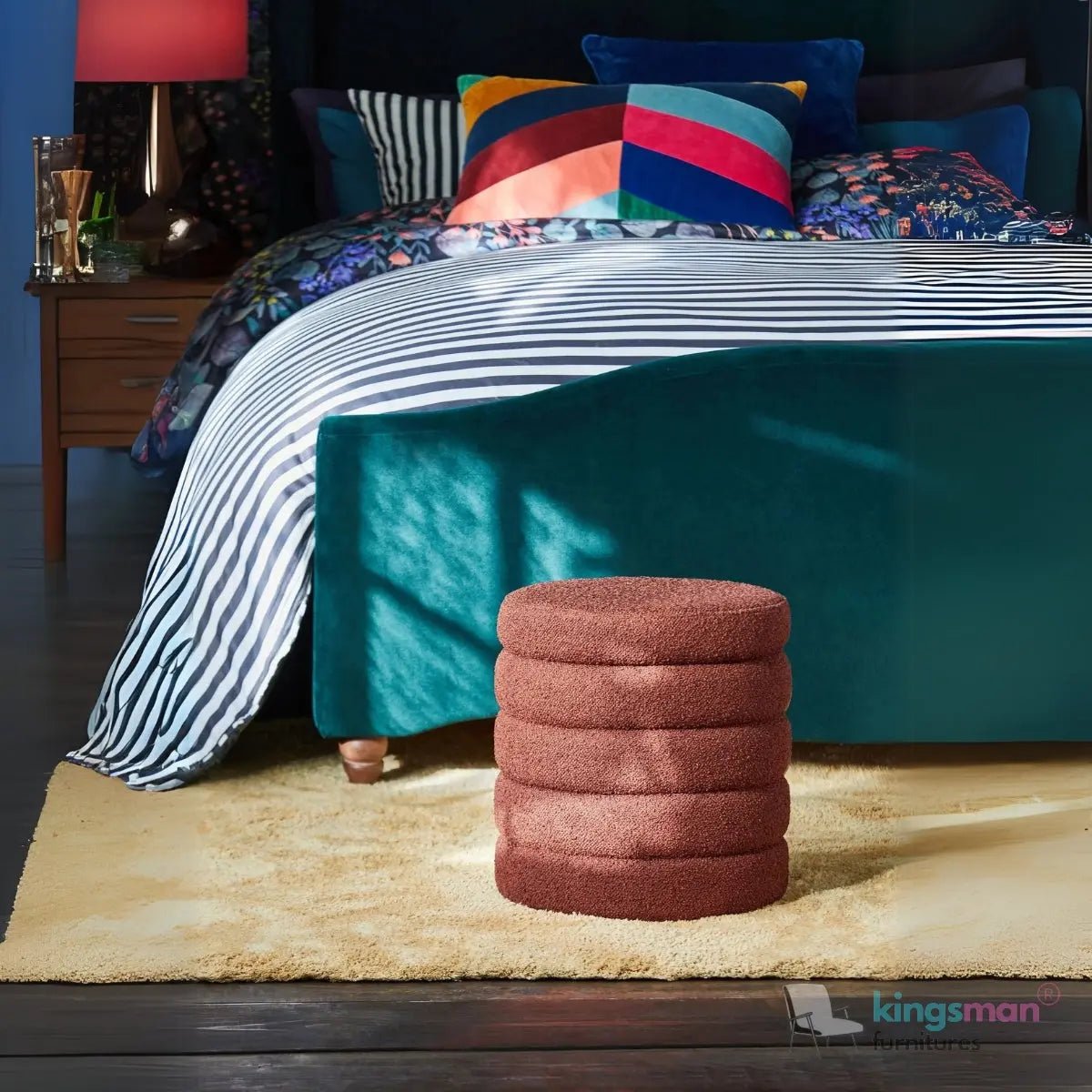 Stella Ribbed Storage Sability - Plush Velvet and Bouclé Upholstered Sability with Hidden Storage | Versatile Home Décor - Kingsman Furnitures