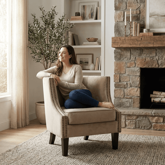 Vogue Beige Velvet Tub Chair - Kingsman Furnitures