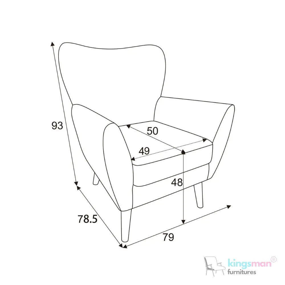 Wills Wing Arm Chair - Stylish Seating Option - Kingsman Furnitures