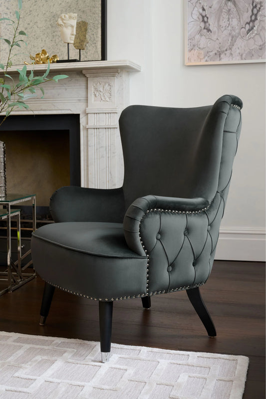 Pearl Tufted Wing Chair
