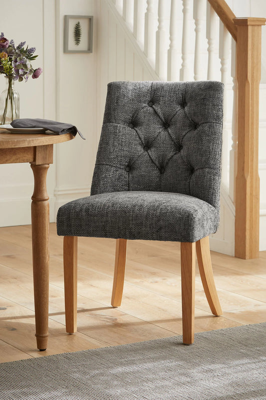 Wolton Luxe Mid Grey Dining Chairs - Set of 2