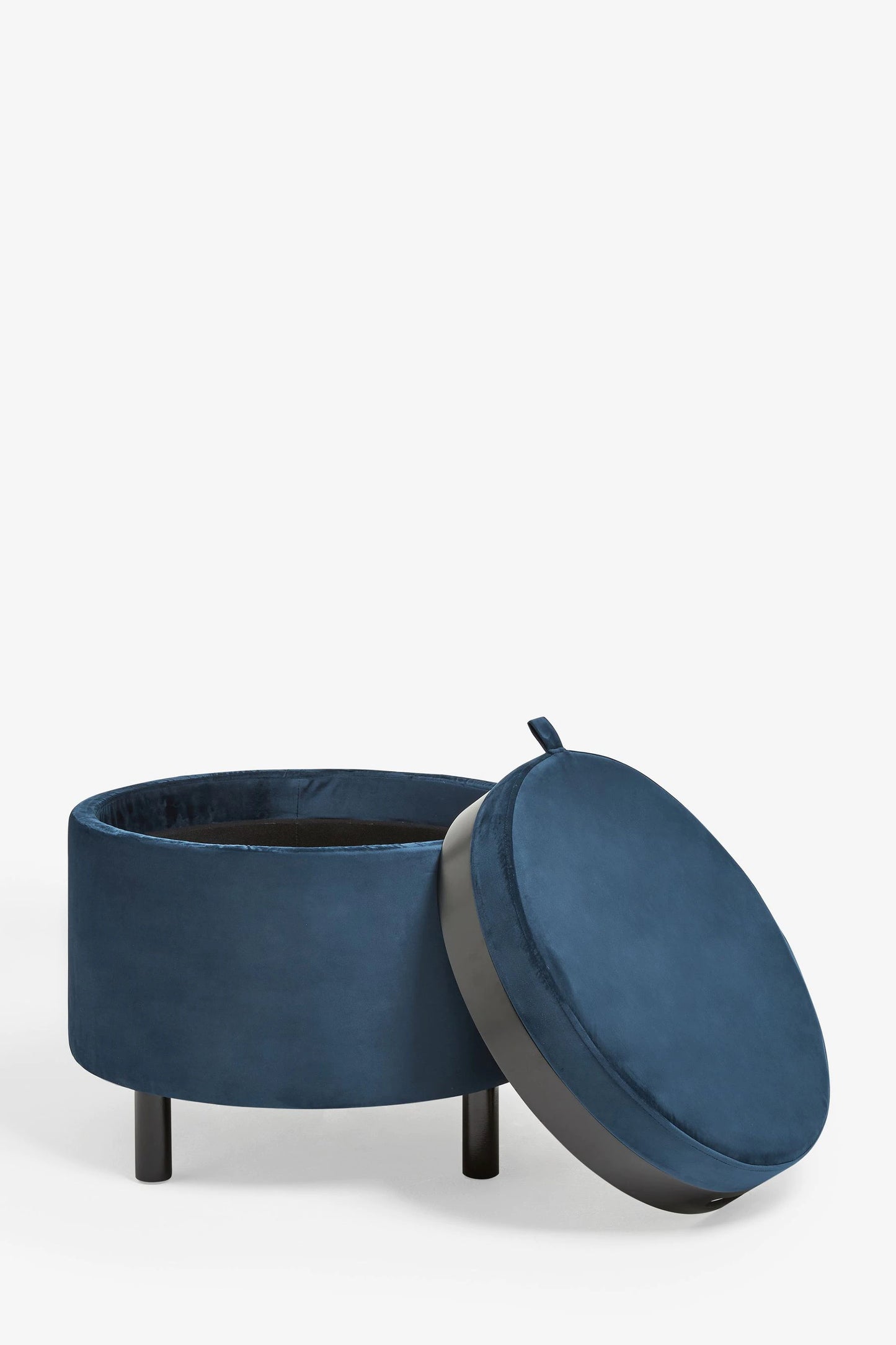 Ashtin Storage Footstool - Velvet Dark Navy Blue