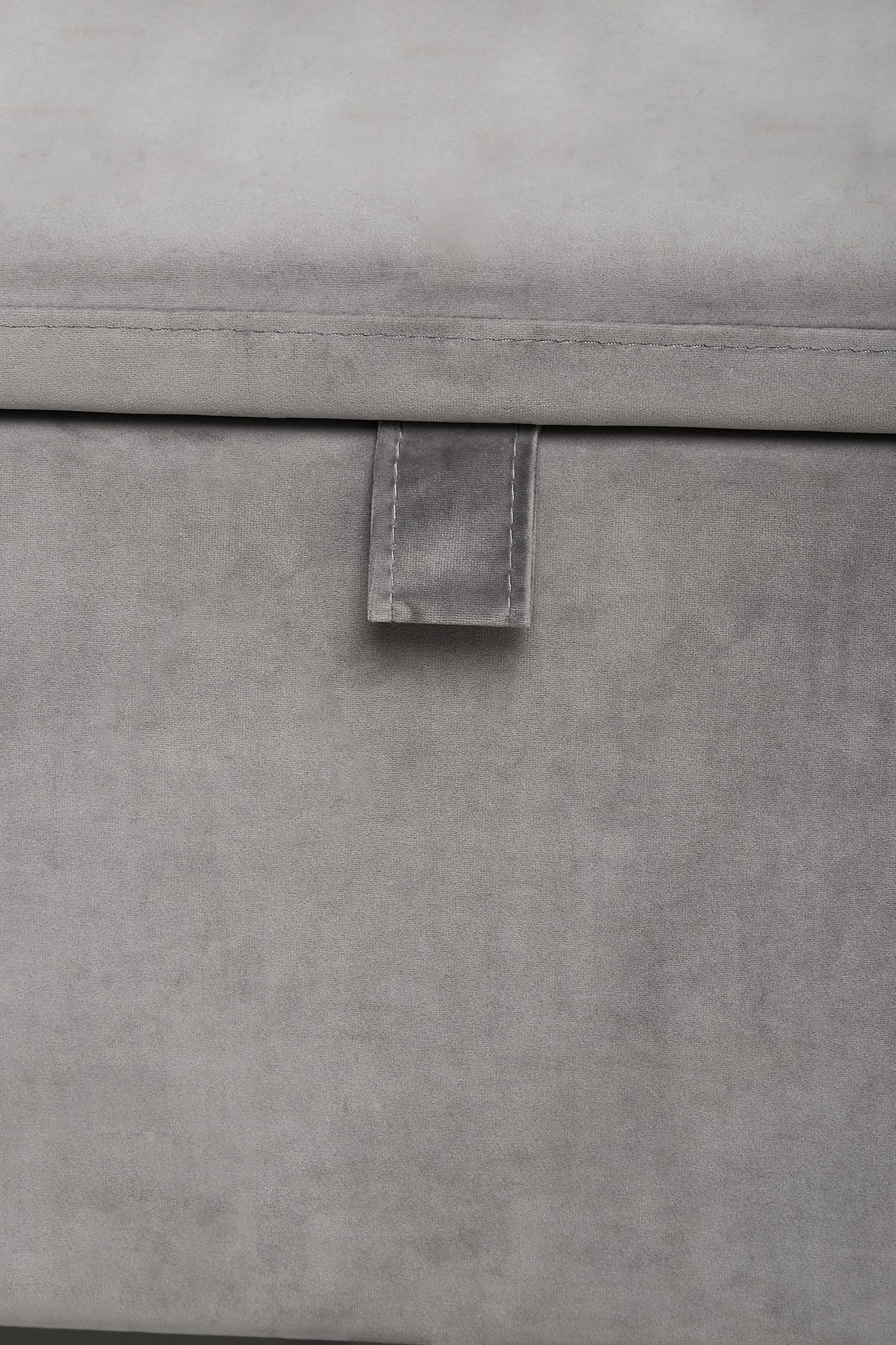 Dev Storage Ottoman Bench - Velvet Steel Grey with Studs
