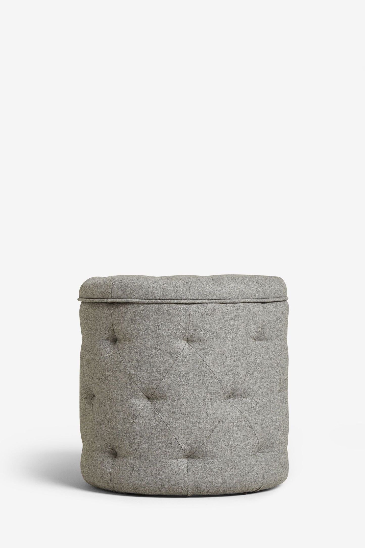 Harfoot Upholstered Storage Footstool - Wool Blend Grey