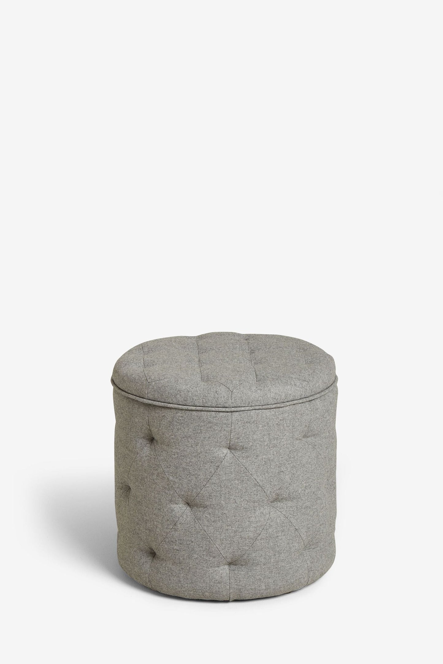 Harfoot Upholstered Storage Footstool - Wool Blend Grey