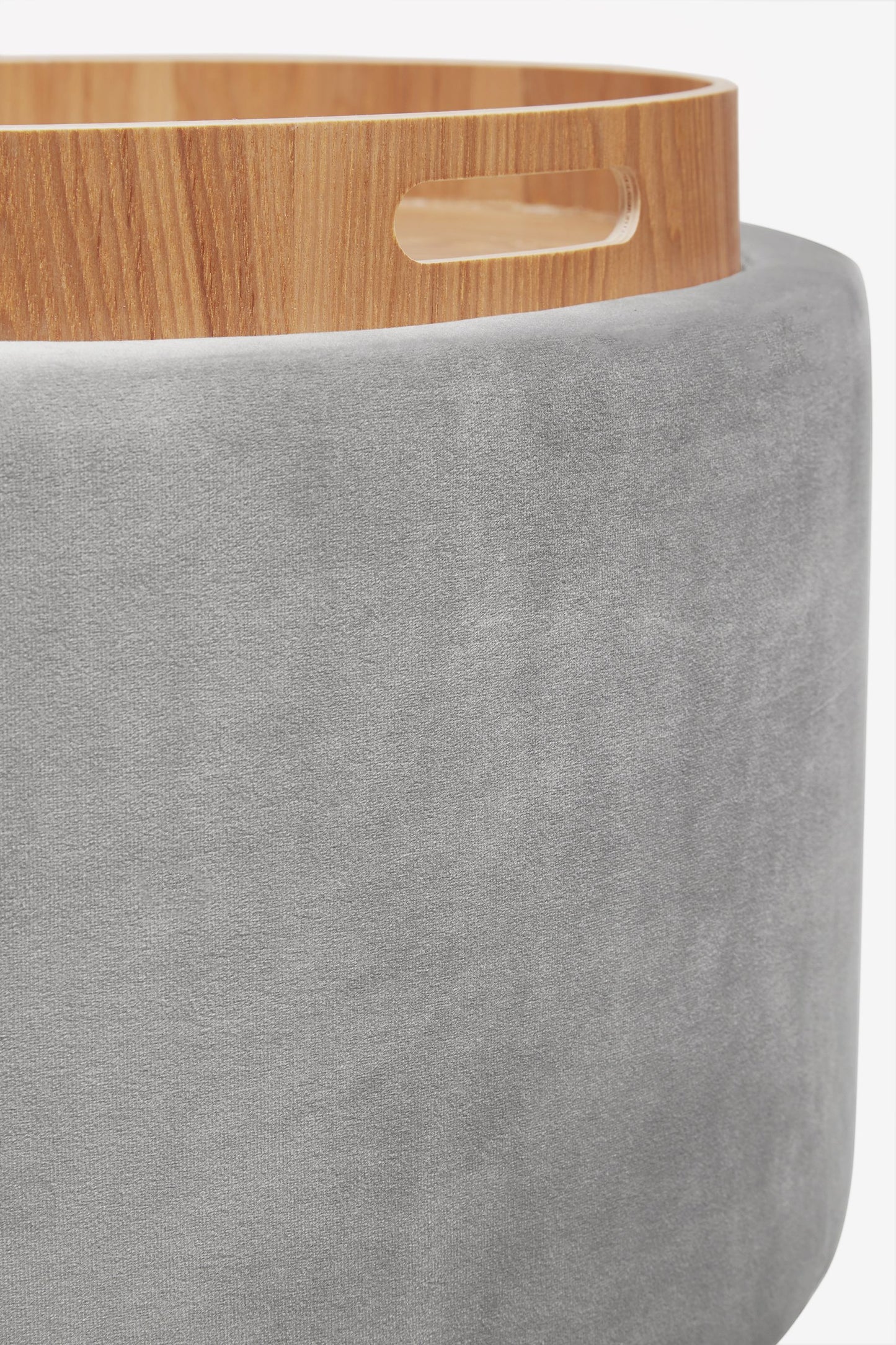 Ashtin Storage Footstool - Velvet Steel Grey