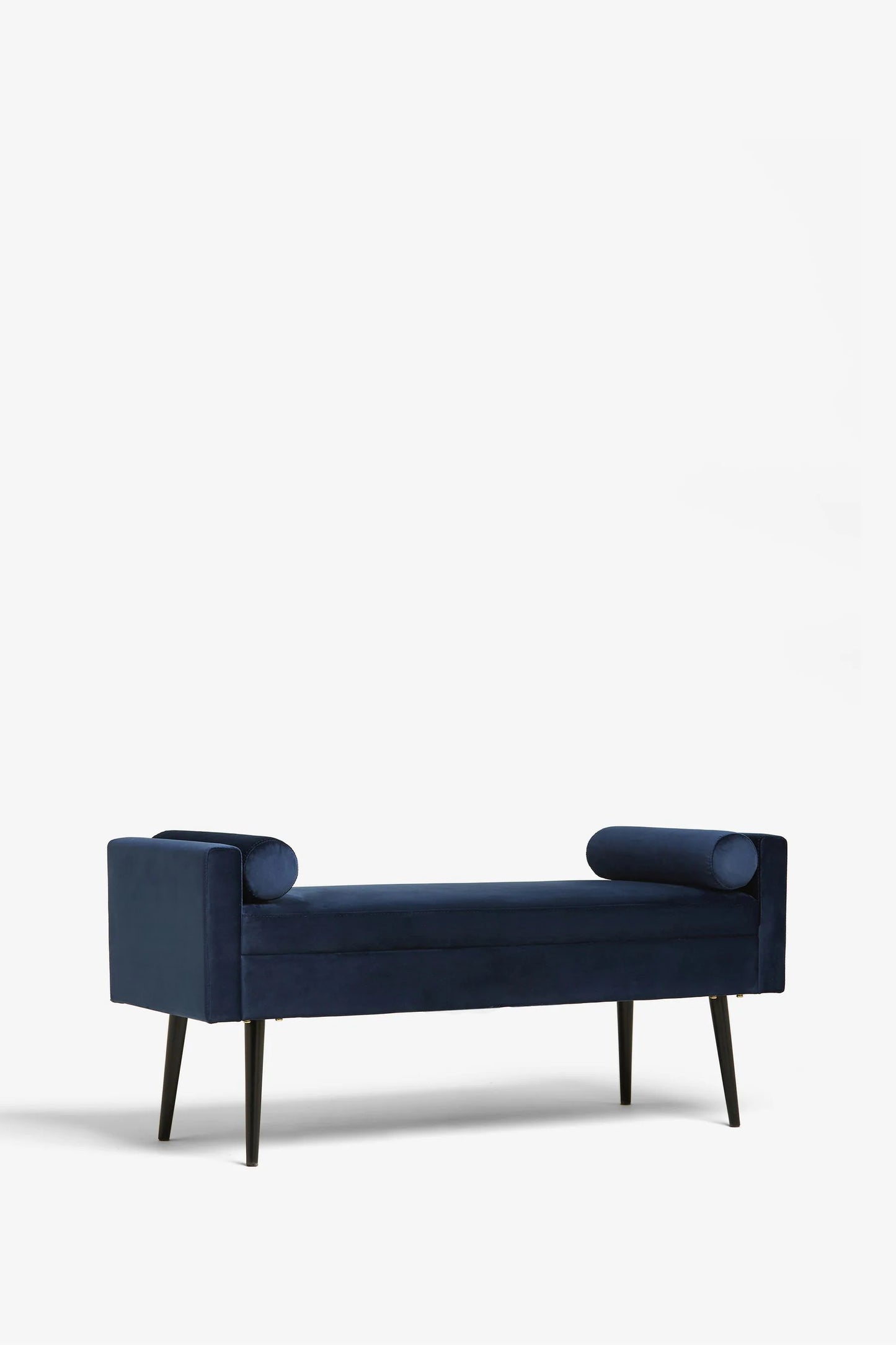 Rosiee Upholstered Ottoman Bench - Velvet Navy Blue