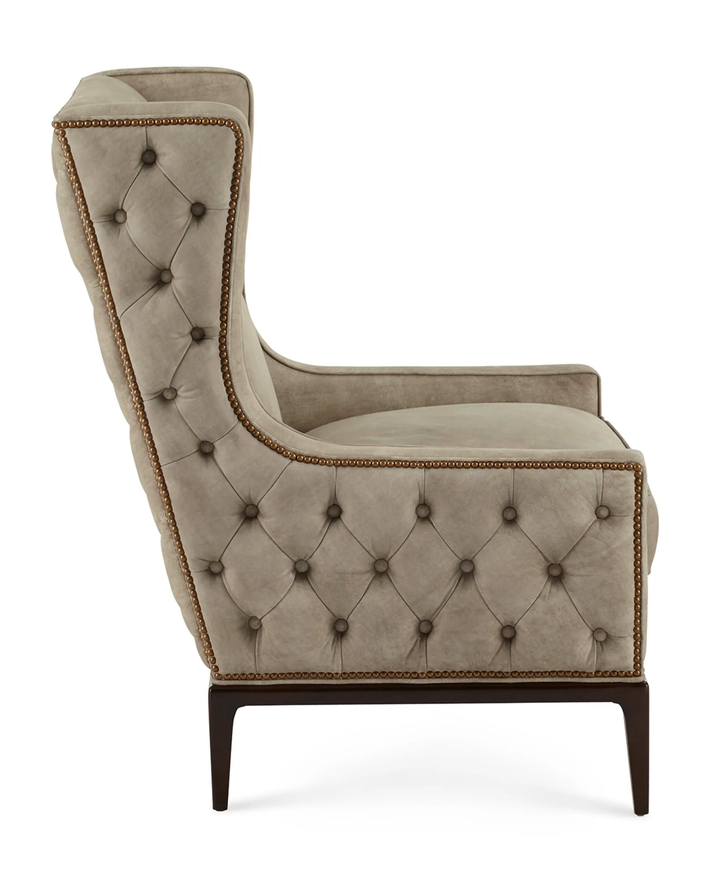 Iris Tufted-Back Velvet Wing Chair