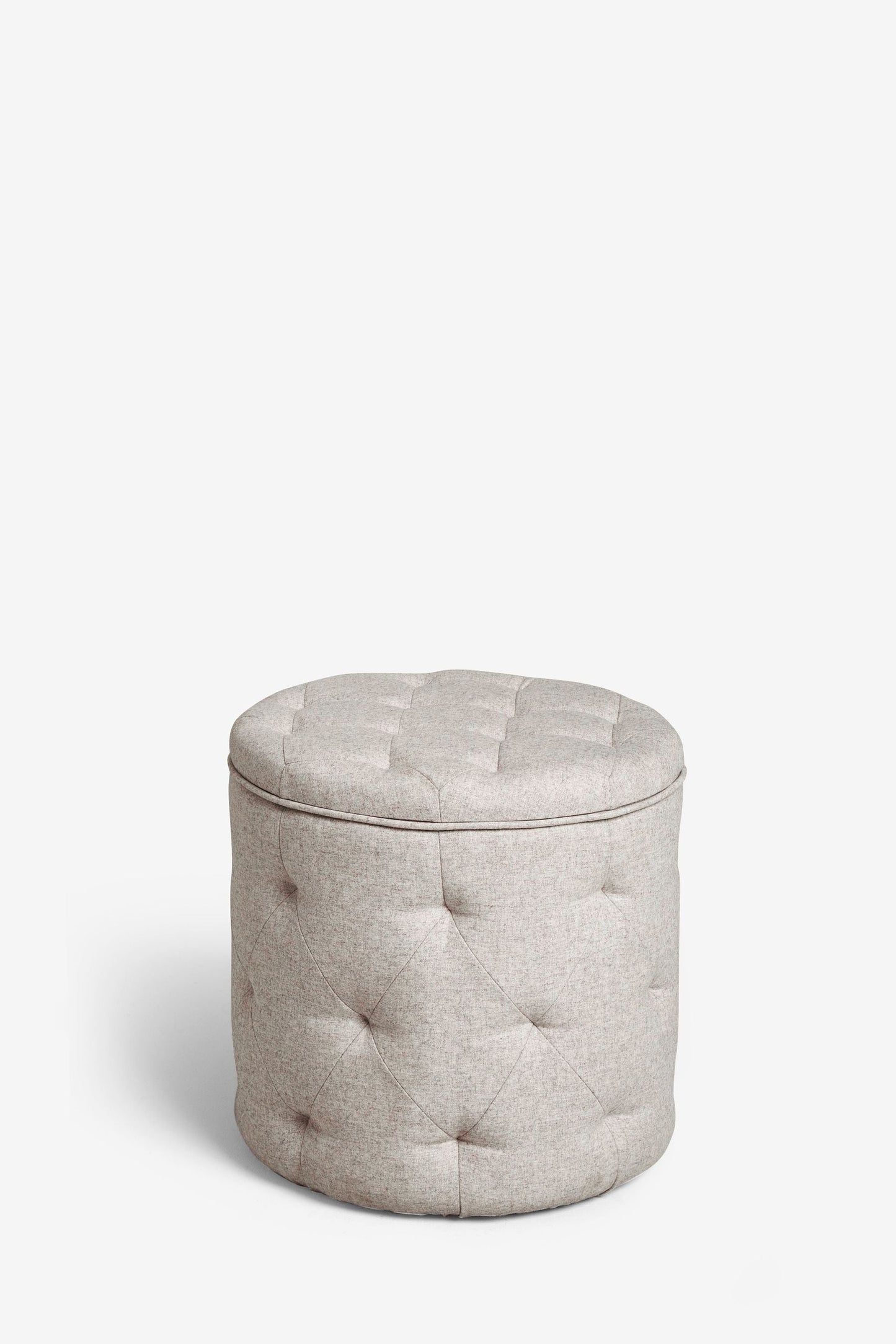 Harfoot Upholstered Storage Footstool - Wool Blend Natural Stone