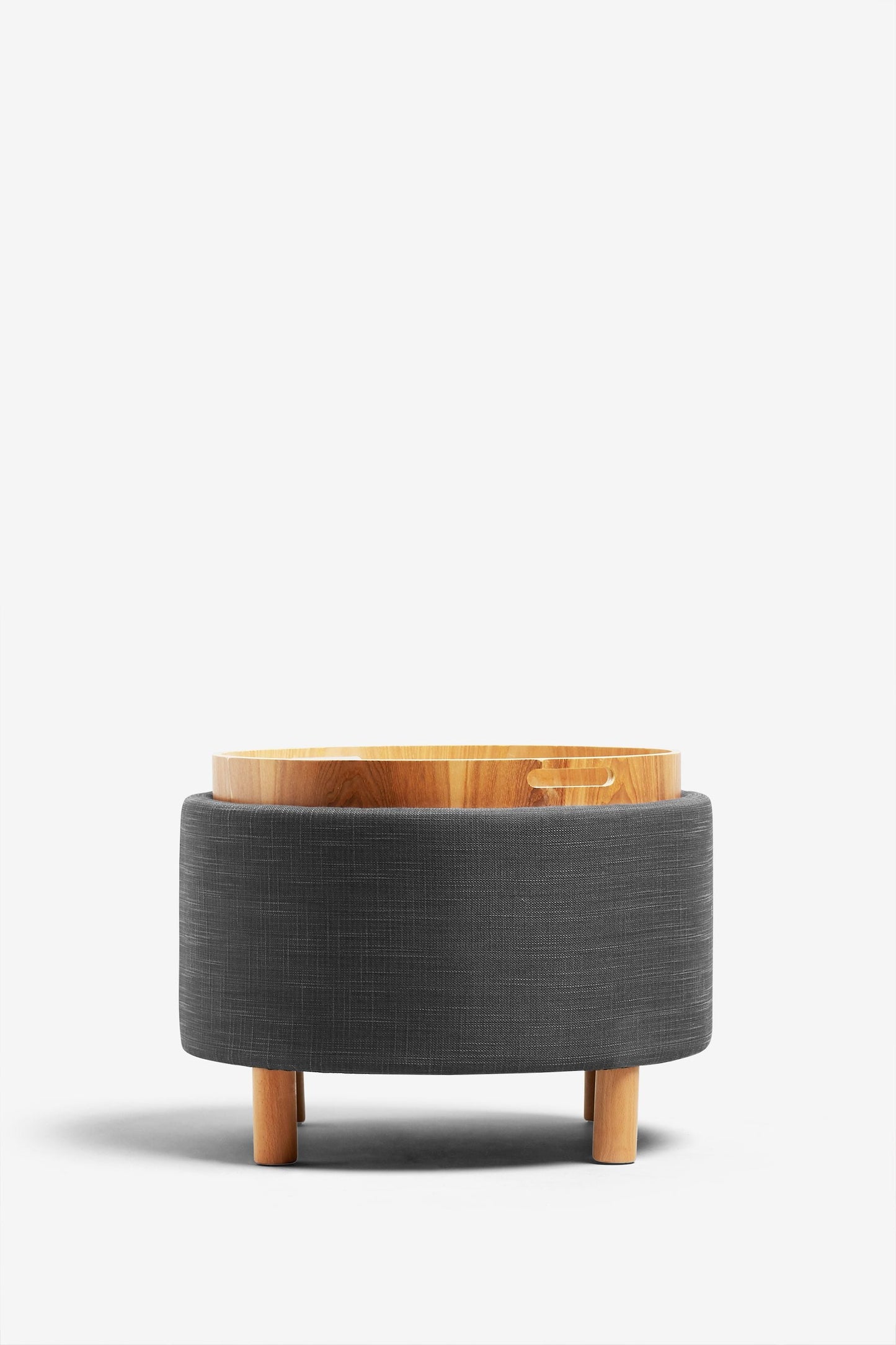Ashtin Storage Footstool - Texture Charcoal Grey