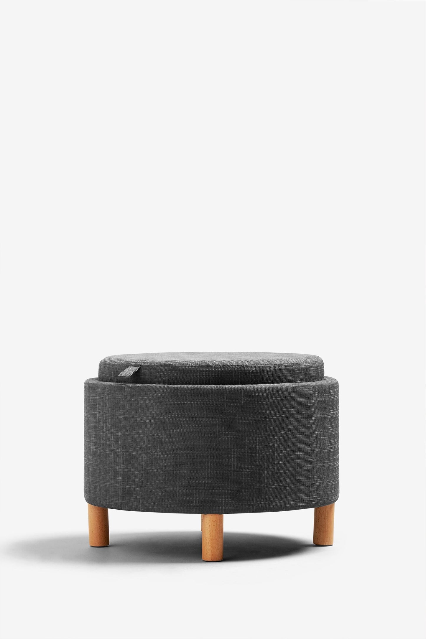 Ashtin Storage Footstool - Texture Charcoal Grey
