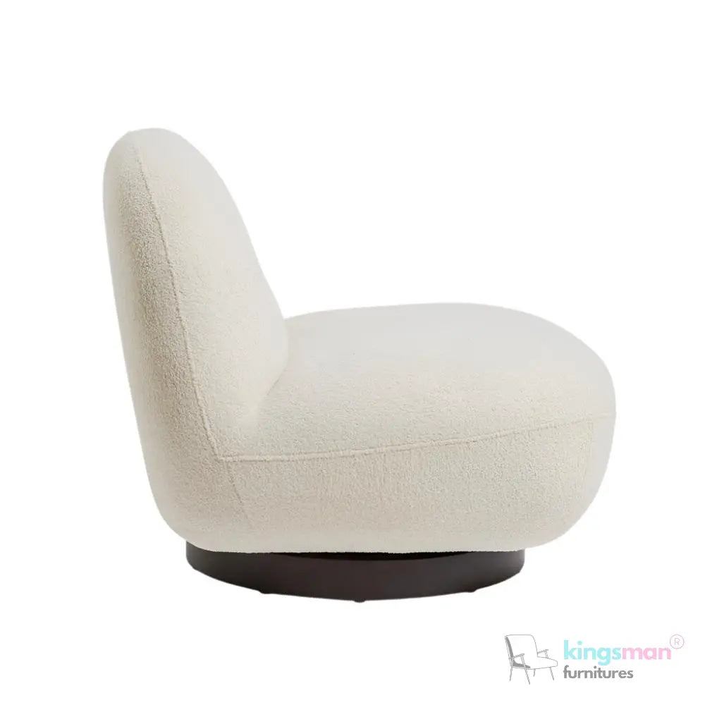Otis Accent Chair - Cream/Navy Blue, 360° Swivel, High-Resilience Foam, Modern Scandi Design Kingsman Furnitures