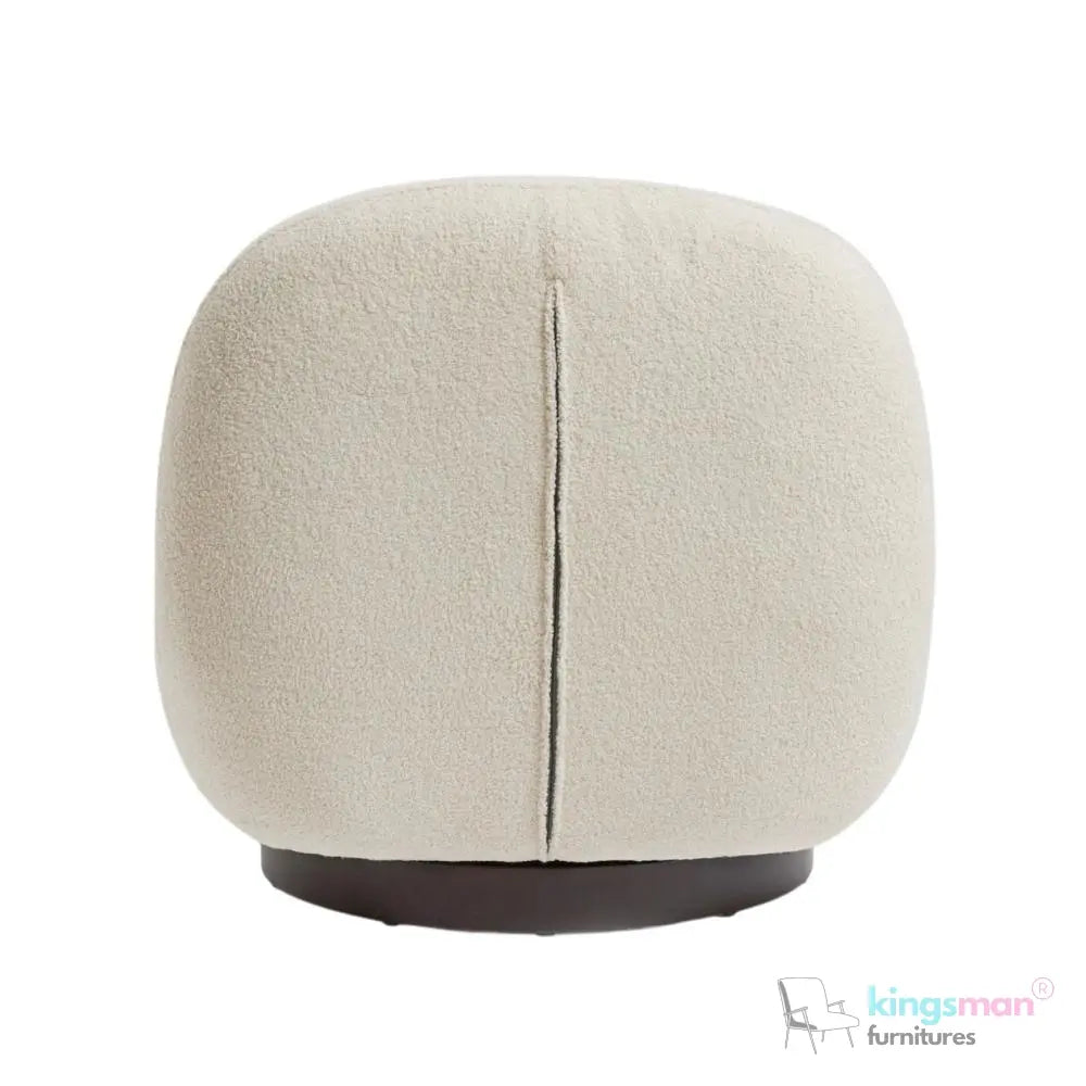 Otis Accent Chair - Cream/Navy Blue, 360° Swivel, High-Resilience Foam, Modern Scandi Design Kingsman Furnitures