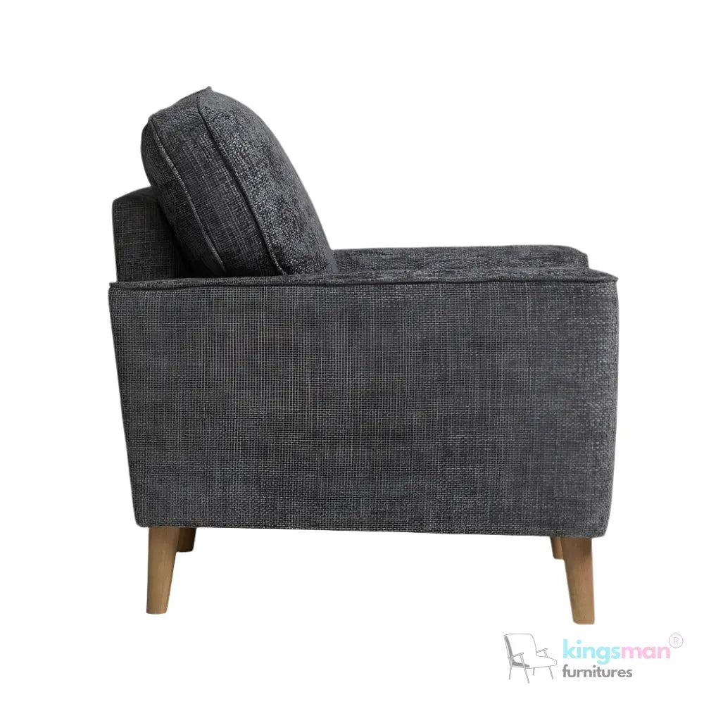 Stanley Accent Chair - Soft-Sit Turnable Cushion Chair with Teak Wood Frame | Family Lounging Chair Kingsman Furnitures
