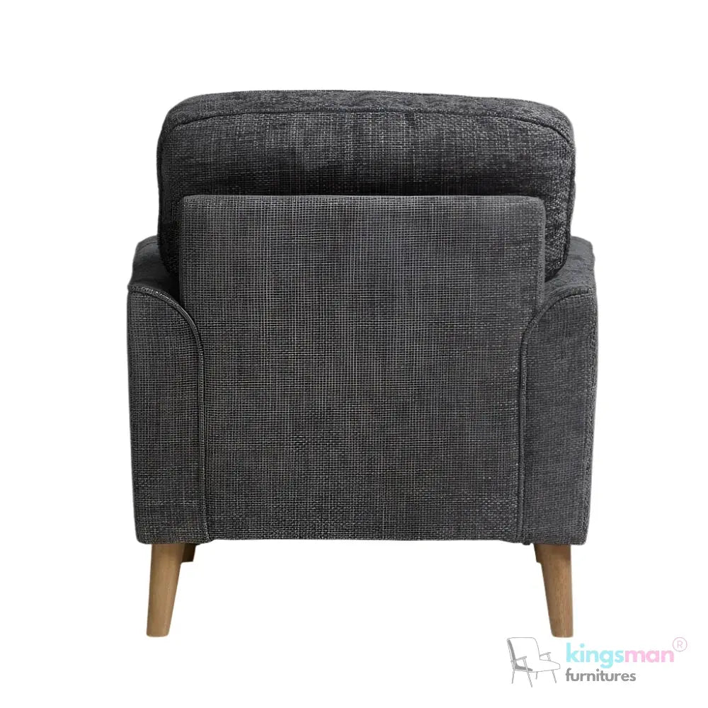 Stanley Accent Chair - Soft-Sit Turnable Cushion Chair with Teak Wood Frame | Family Lounging Chair Kingsman Furnitures