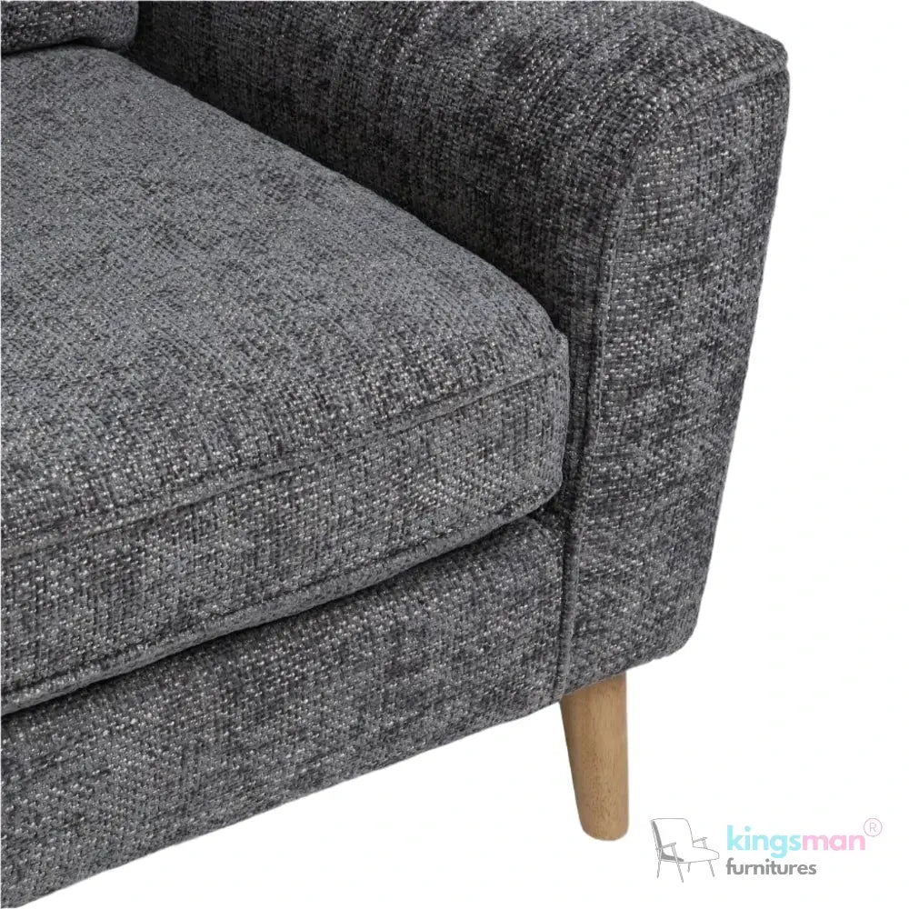 Stanley Accent Chair - Soft-Sit Turnable Cushion Chair with Teak Wood Frame | Family Lounging Chair Kingsman Furnitures