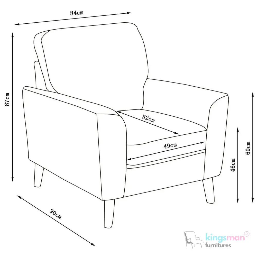 Stanley Accent Chair - Soft-Sit Turnable Cushion Chair with Teak Wood Frame | Family Lounging Chair Kingsman Furnitures