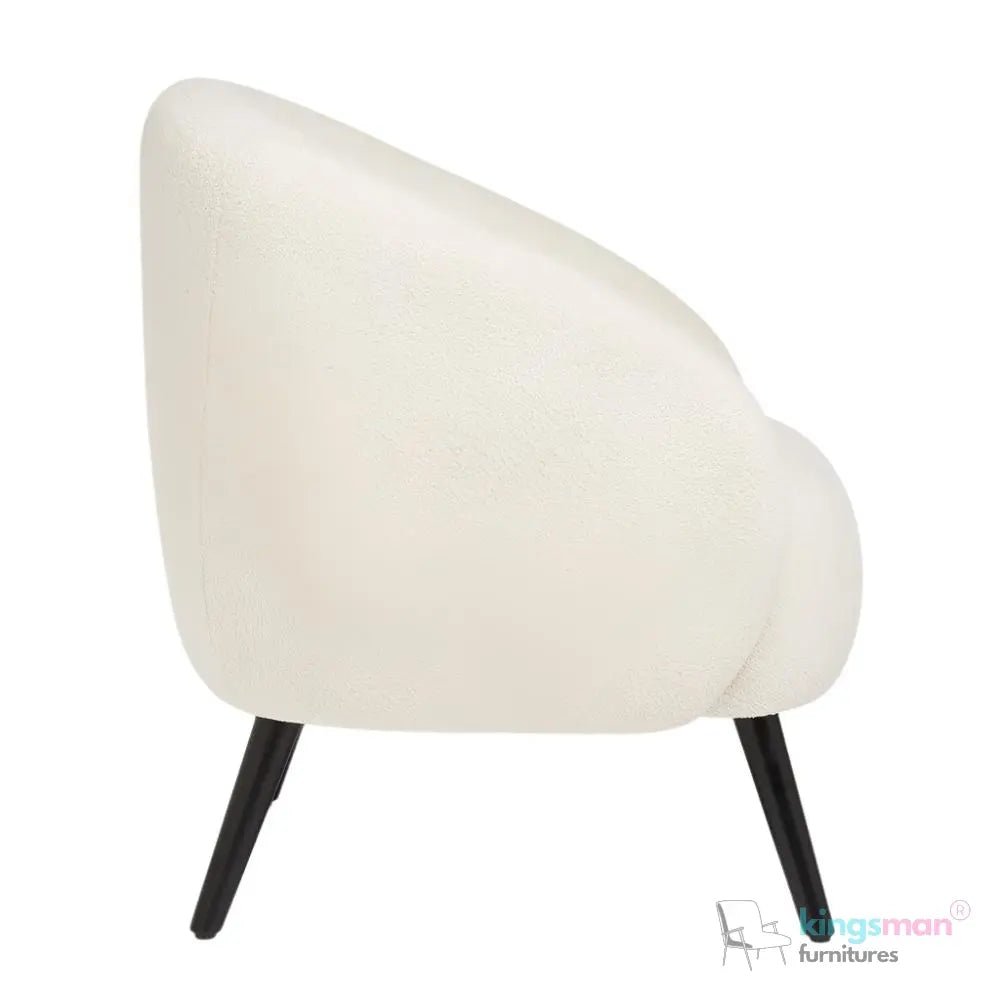 Mylo Curved Boucle Accent Chair | Elegant & Stylish - Kingsman Furnitures