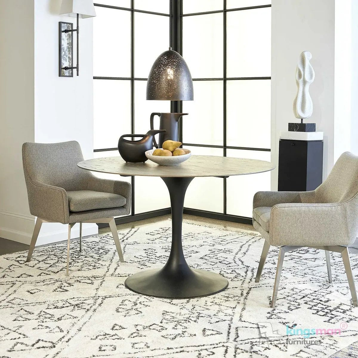 Twisted Swivel Accent Chair - Kingsman Furnitures