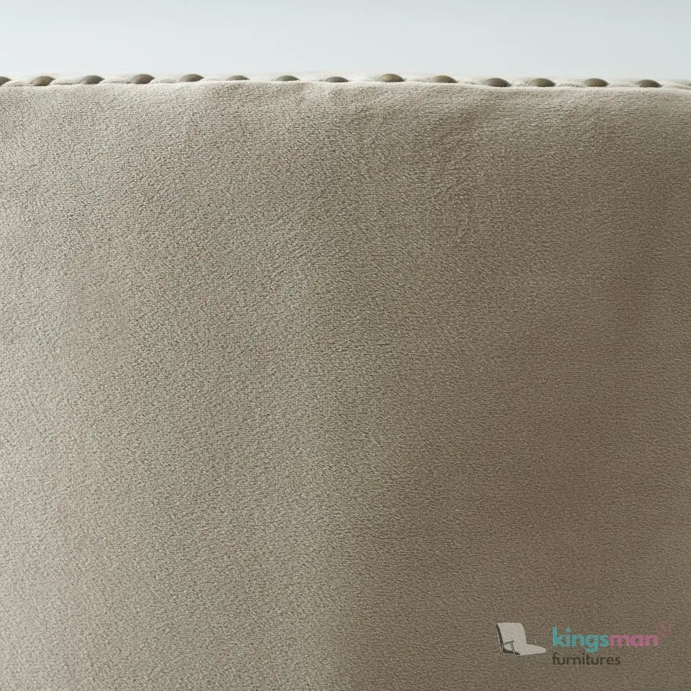 Vogue Beige Velvet Tub Chair - Classic Design with Teak Wood Legs - Kingsman Furnitures