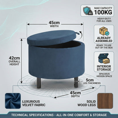 Ashtin 2-in-1 Round Storage Ottoman