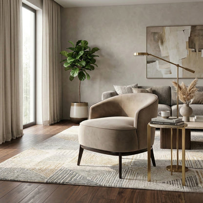 Kate Maple Velvet Accent Chair