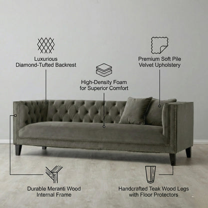 Vogue Tufted 3-Seater Sofa