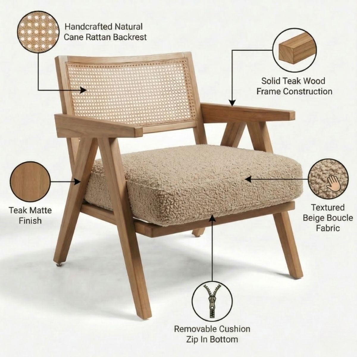 Abel Rattan Accent Arm Chair