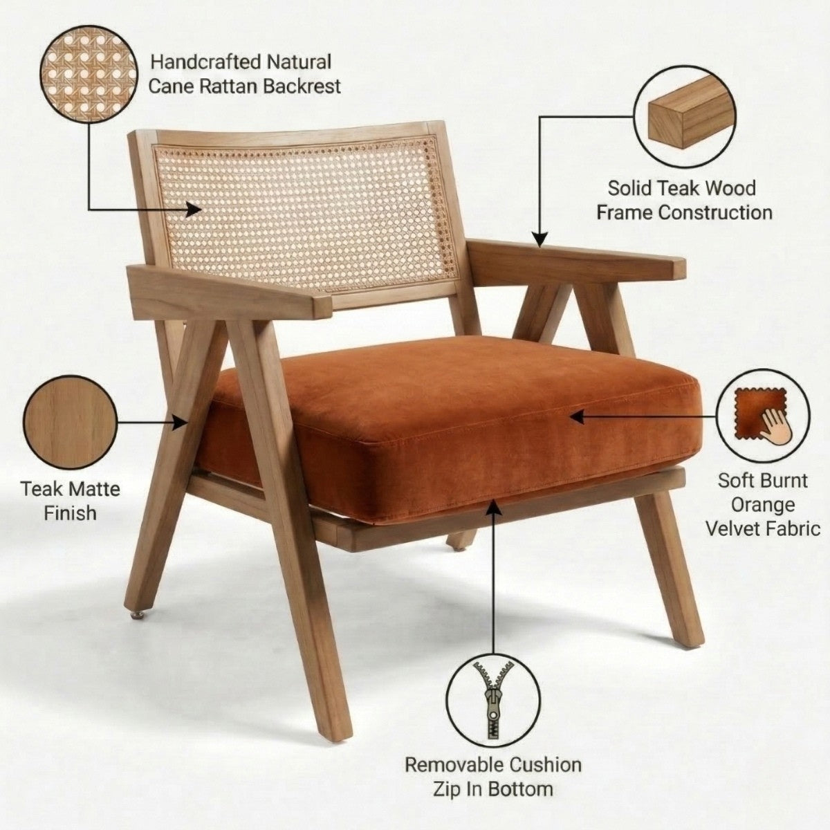 Abel Rattan Accent Arm Chair