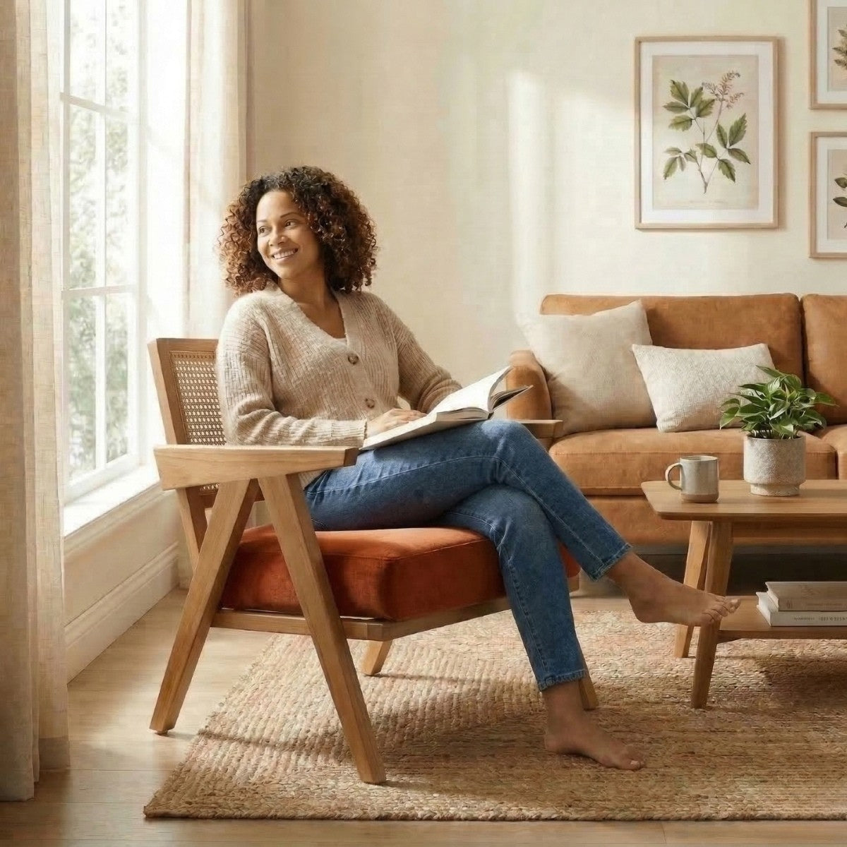 Abel Rattan Accent Arm Chair
