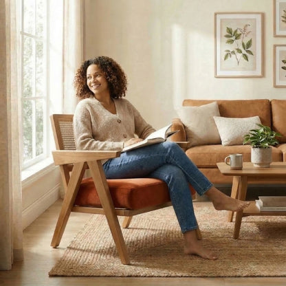 Abel Rattan Accent Arm Chair