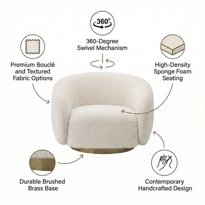 Brok 360° Swivel Armchair - Modern Living Room Furniture | Kingsman