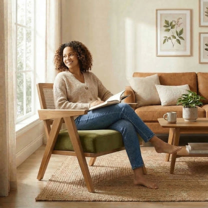 Abel Rattan Accent Arm Chair