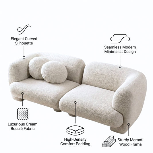 Curio Cream Boucle Sectional Sofa