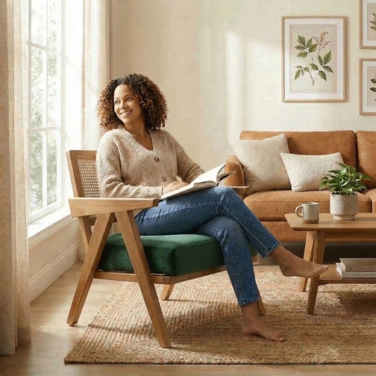 Abel Rattan Accent Arm Chair